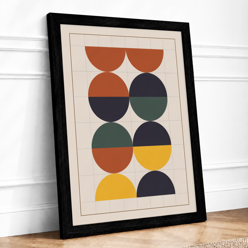 Colour Theory Cycles Geometric - Framed Print, A3 - 42.0 x 29.7 cm, Black