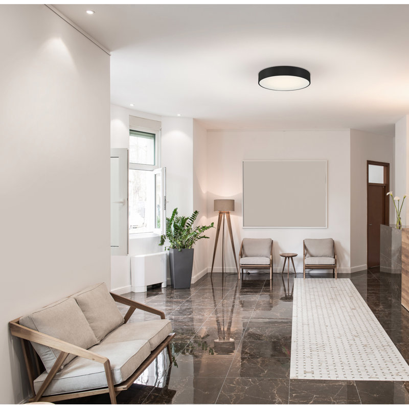 Edgeless Round Acrylic Dimmable LED Flush Mount Light With Color Temperature Switch: 2700K, 3000K, 3500K, 4000K, and 5000K