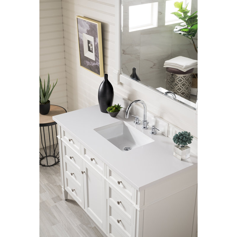 Brittany 48 in. Single Vanity, Burnished Mahogany, White Zeus, Single-Hole