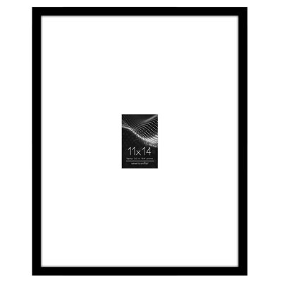  Cadre photo 11 x 14 - Utiliser comme cadre 2 x 3 avec passe-partout ou cadre 11 x 14 sans passe-partout - Cadre photo mince avec verre incassable - Noir