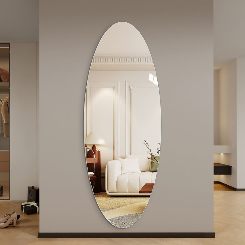 Miroir mural pleine longueur, miroir ovale pour entrée, chambre à coucher