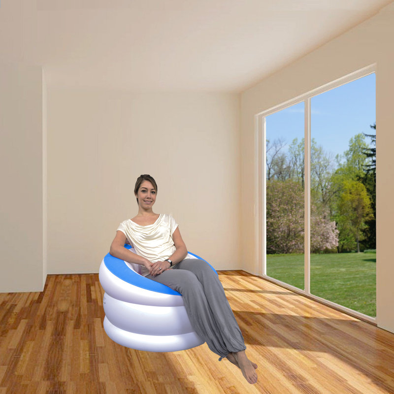 35" Indoor/Outdoor Inflatable "Easigo" Chair, Cyan Blue