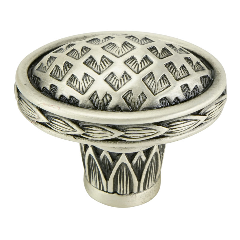 THAMES OVAL KNOB IN  PLATE, Silver