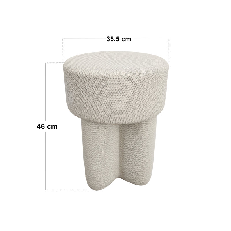 Astrid Fabric Pouffe Beige, Beige
