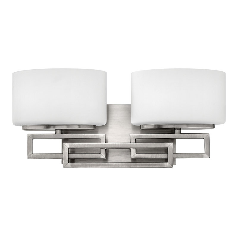 Lanza 2-Light Vanity Light, Antique Nickel, Halogen