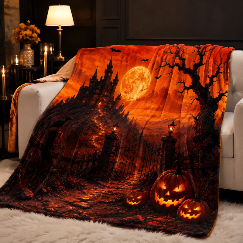 Couverture Spooky Halloween Castle, Baby Throw(W30"×40L")