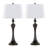 Flint 30" Contemporary Metal Table Lamp with Textured Slub Linen Shade and Built-In USB Port from Grandview Gallery by LumiSource - Set of 2-606510552-606510558