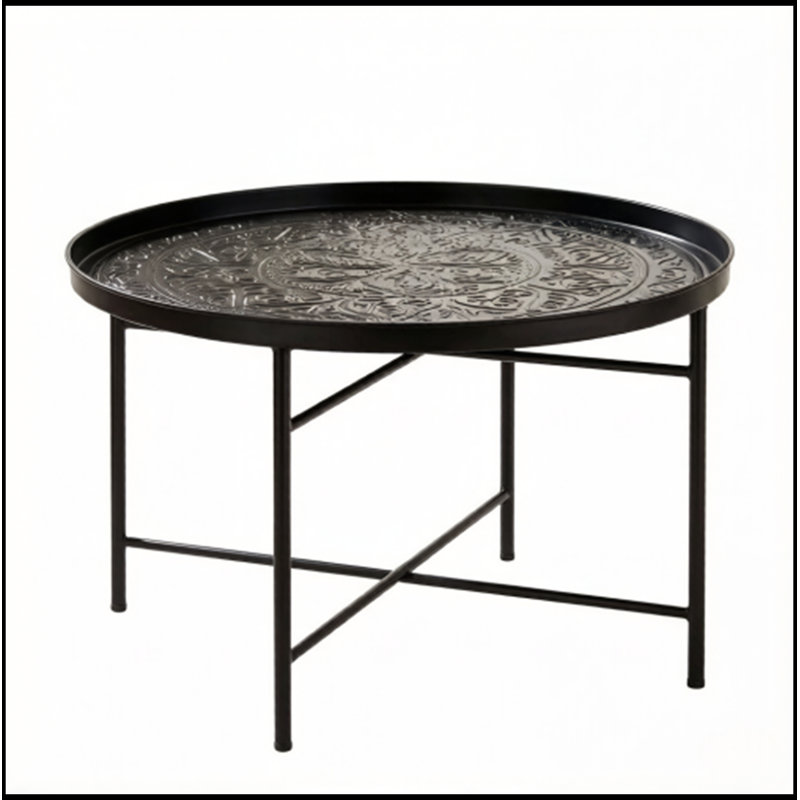 Table ronde en métal avec pieds robustes