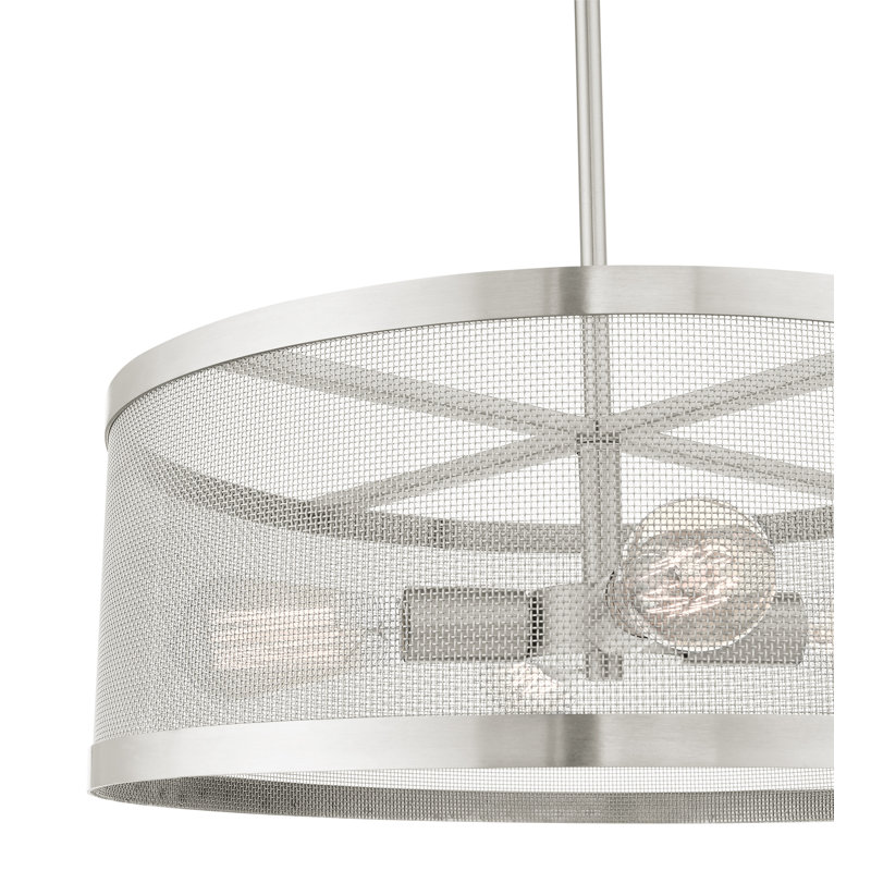 Emilia 4 - Light Dimmable Drum Chandelier, Brushed Nickel