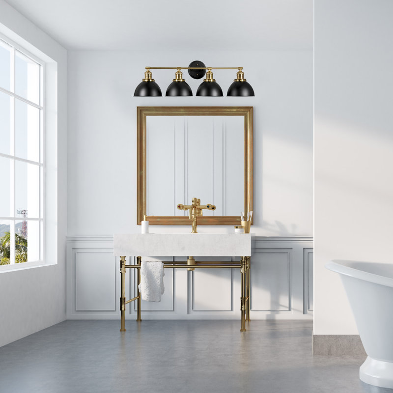 Éclairage pour meuble-lavabo Aislyn, Noir mat, Or
