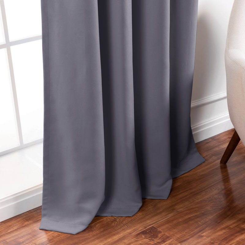 Adina Sevan Solid Thermal Grommet Curtain Panels, 52"W x 120"L, Grey