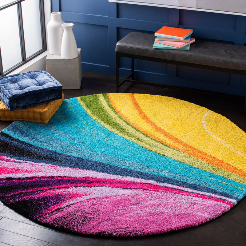 Cleveland Performance Abstract Rug, Round 6'7"