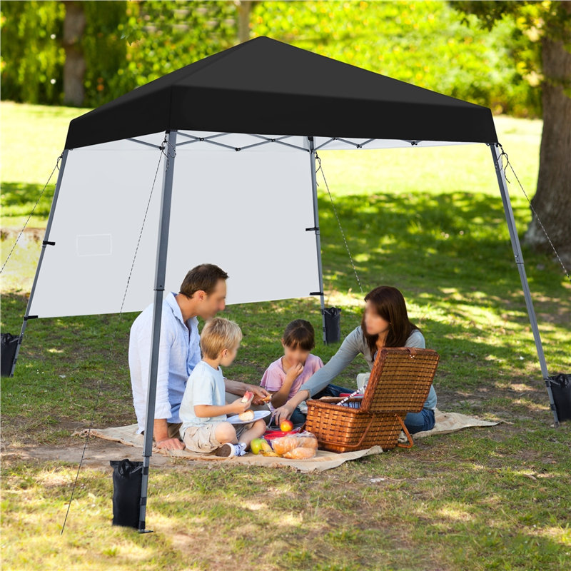 3m x 3m Iron Pop-Up Gazebo, Black