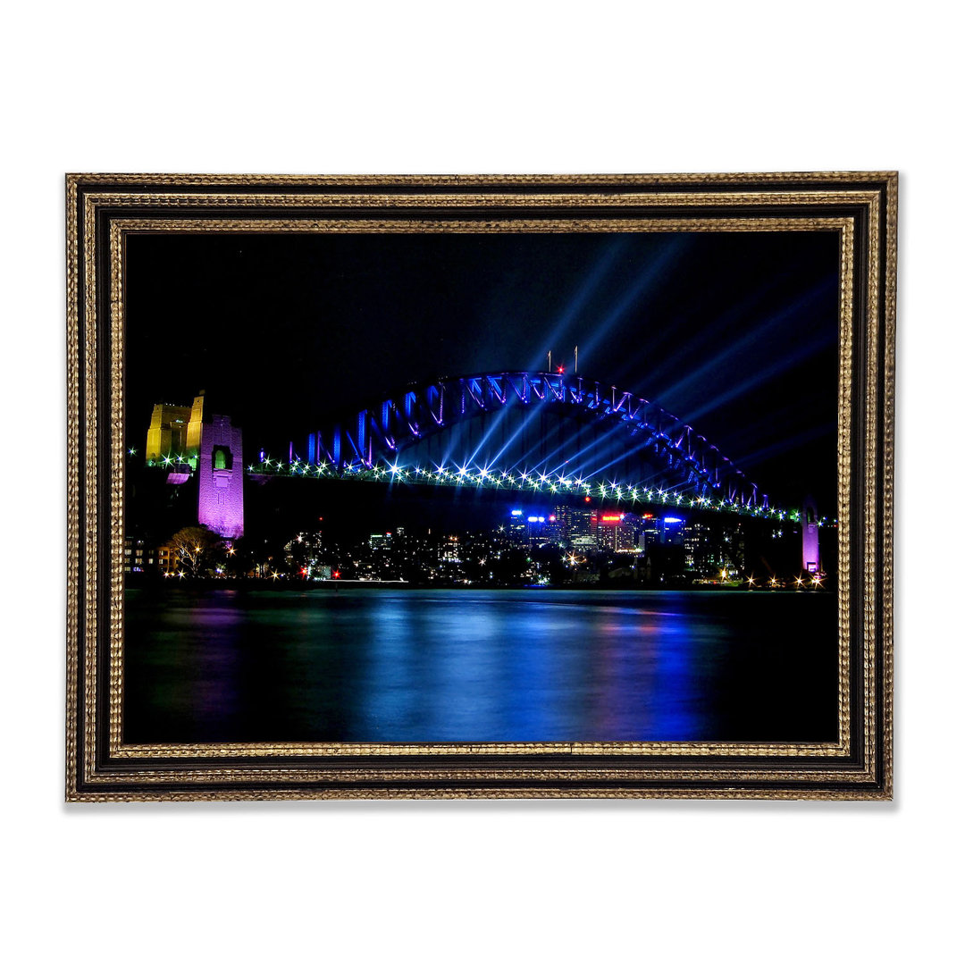 Sydney Harbour Bridge Blue Light Gerahmter Druck