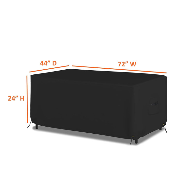 Housse de table rectangulaire / ovale haute densité pour l'extérieur, imperméable et polyvalente, H 24 po x l 72 po x P 44 po