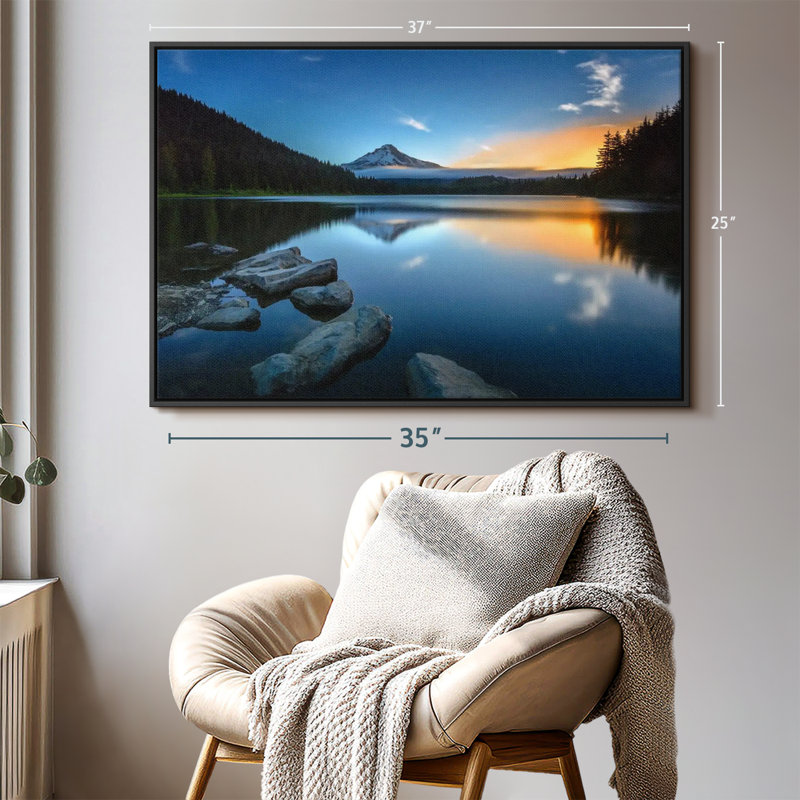 Trillium Lake Oregon Canvas Print, 25" H x 37" W