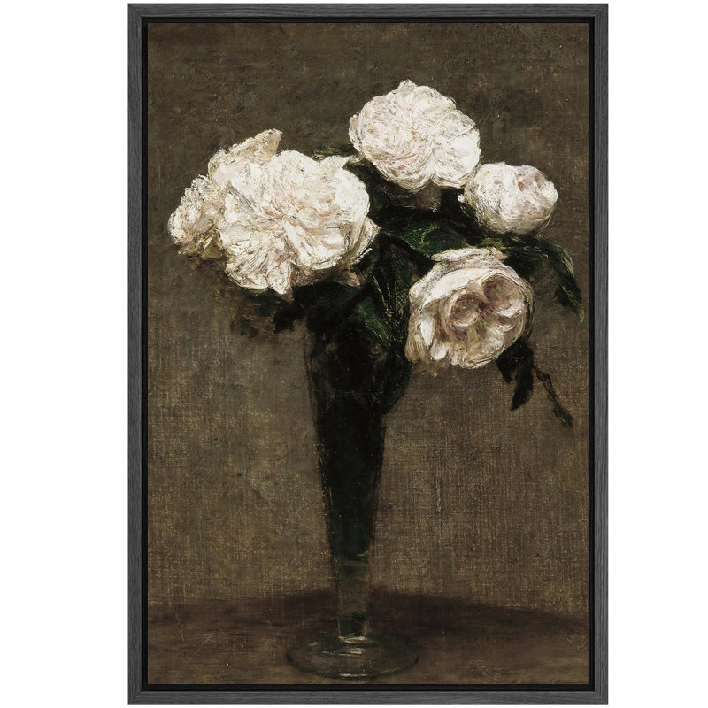 Roses blanches intemporelles, élégance décontractée, nature morte, illustrations rustiques, campagne française, Noir