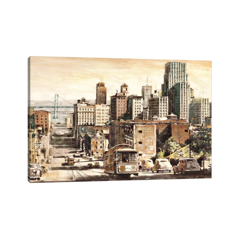 San Francisco View To Bay Brid by Matthew Daniels - Painting on Canvas, Wrapped Canvas, 101.6 cm H x 66.04 cm W x 1.91 cm D