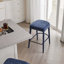 Tabouret de bar rembourré à hauteur de comptoir avec pieds et repose-pieds robustes en métal (ensemble de 2)-449523458