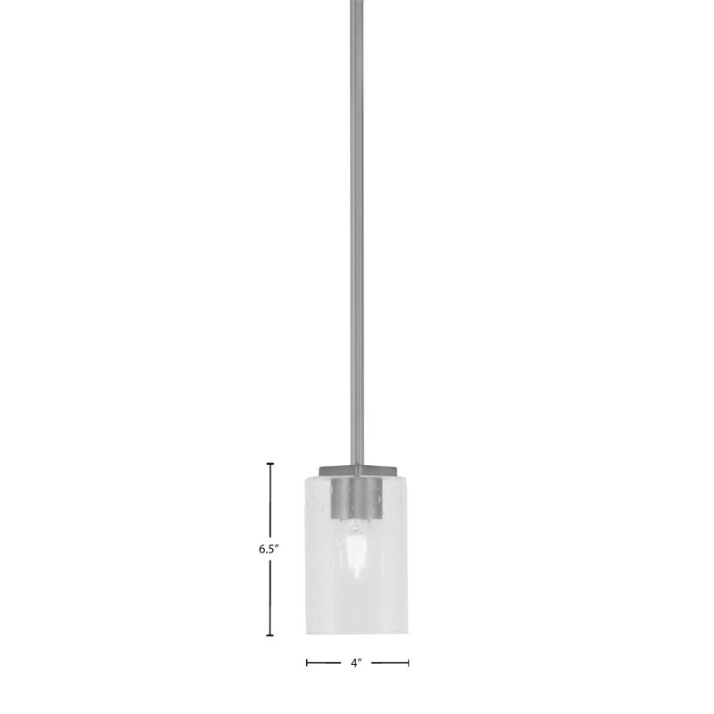 Mini-luminaire suspendu Mariko avec tourbillon onyx de 4 po , Clair, Nickel, Transparent