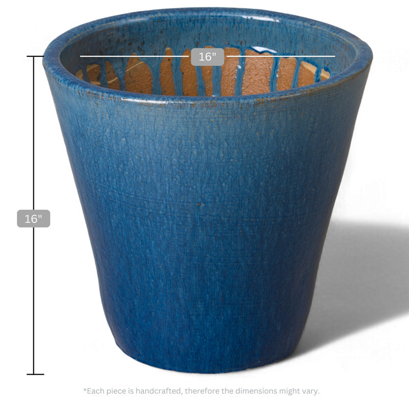 Pot à fleurs Lowden, Bleu, H 16 po x l 16 po x P 16 po