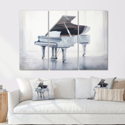 Gris piano Winter Echoes I - ensemble de décoration murale piano