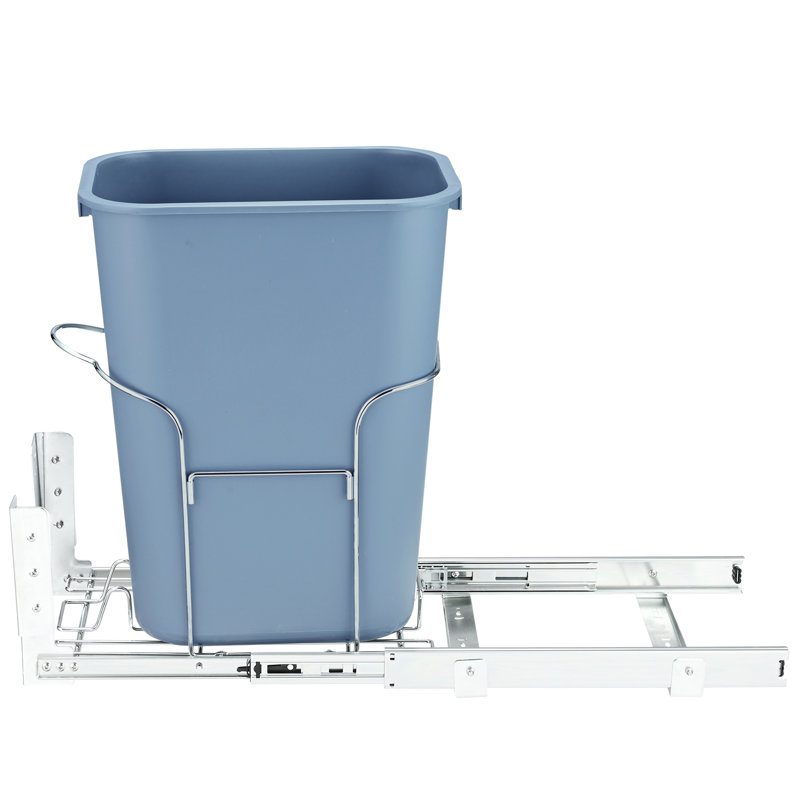 VEVOR Pull-Out Trash Can, 35L Single Bin, Under Mount Kitchen Waste Container with Slide, Handle, Kit