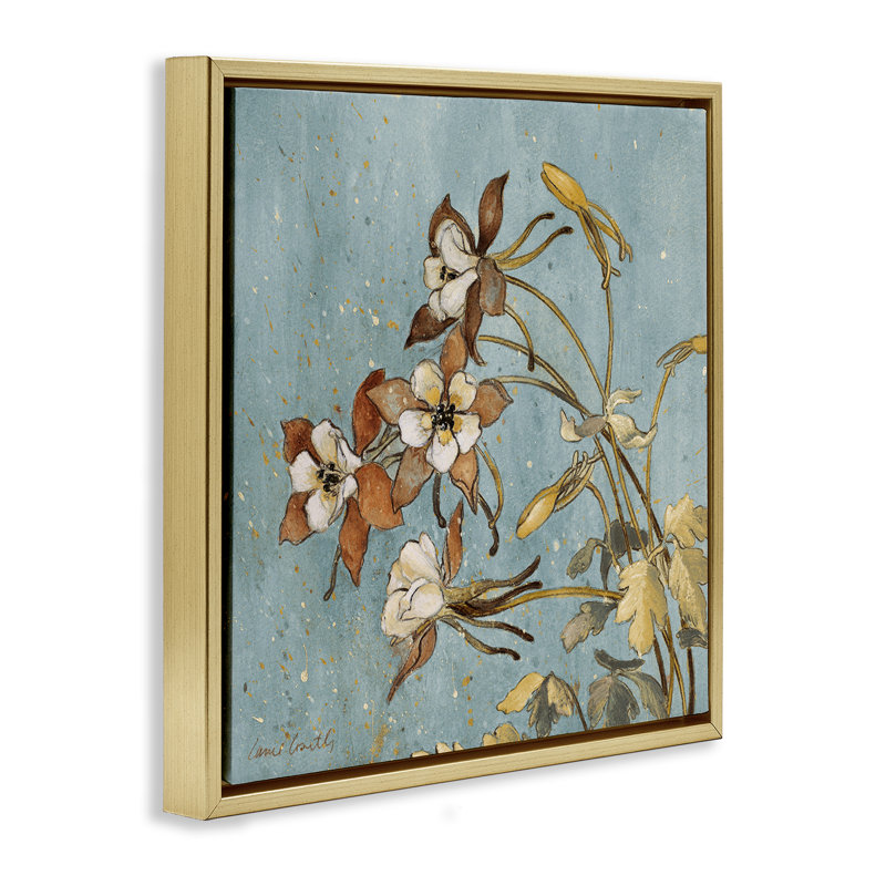 «Rustic Blooming Buds» par Lanie Loreth, Cadre flottant métallique doré, H 25 po x l 25 po