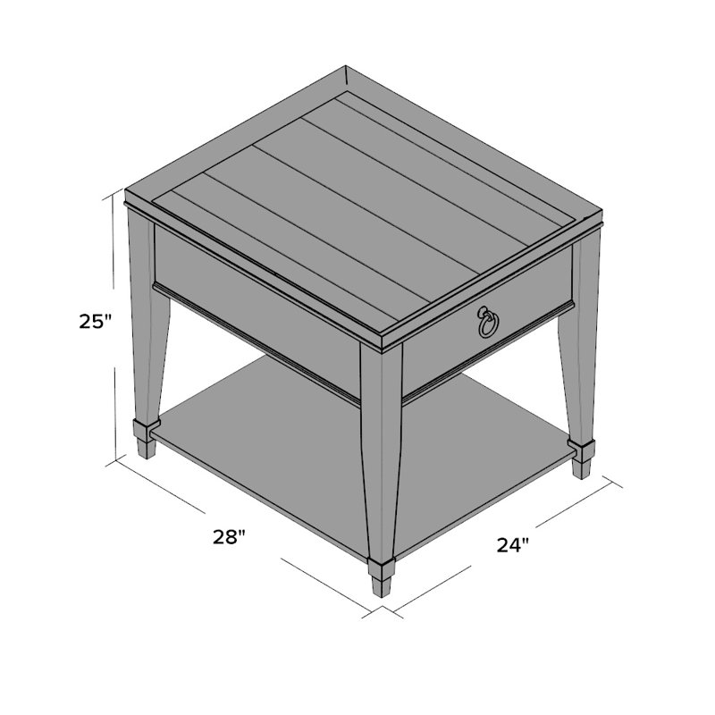 Millis Solid Wood Tray Top End Table