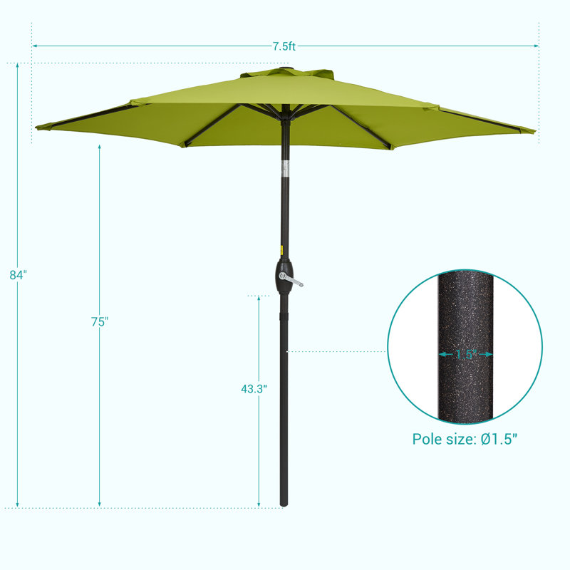 Parasol Sawyer, Vert citron, H 90 po x l 90 po x P 90 po