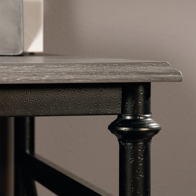Bureau industriel en forme de L avec ports USB intégrés et trous à œillets (sans la chaise)