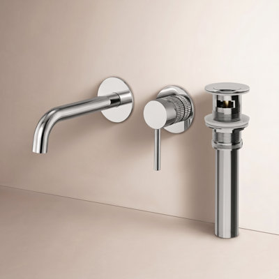 Wall-Mounted Bathroom Faucet with Drain