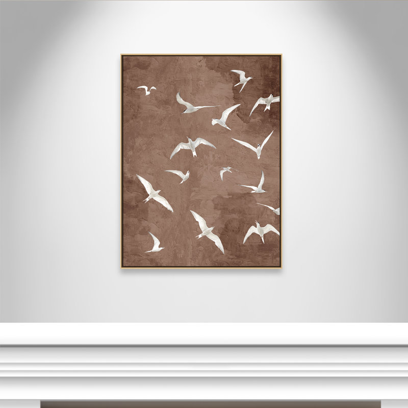 «Flight Brown Print» par Kimberly Allen, L 37,5 po x H 49,5 po, Flotteur naturel