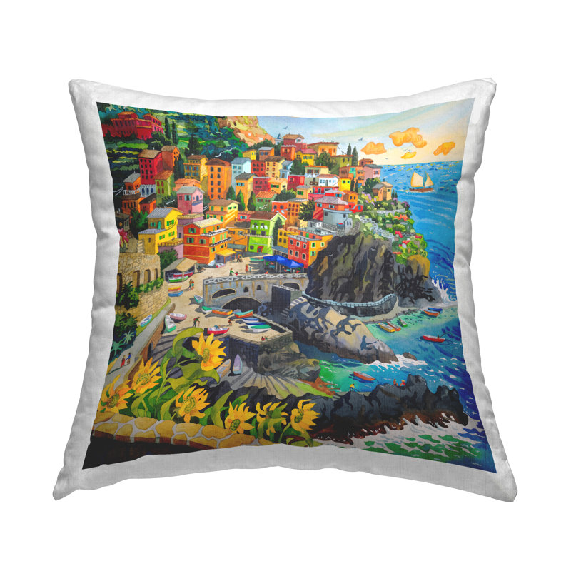 Coussin imprimé Cinque Terre par Robin Altman