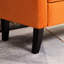 Siège de rangement pour chaussures orange en velours de 51,5 po de long et pratique
