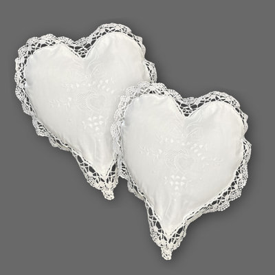 Celeste Lace Heart 2-Piece Pillow Set
