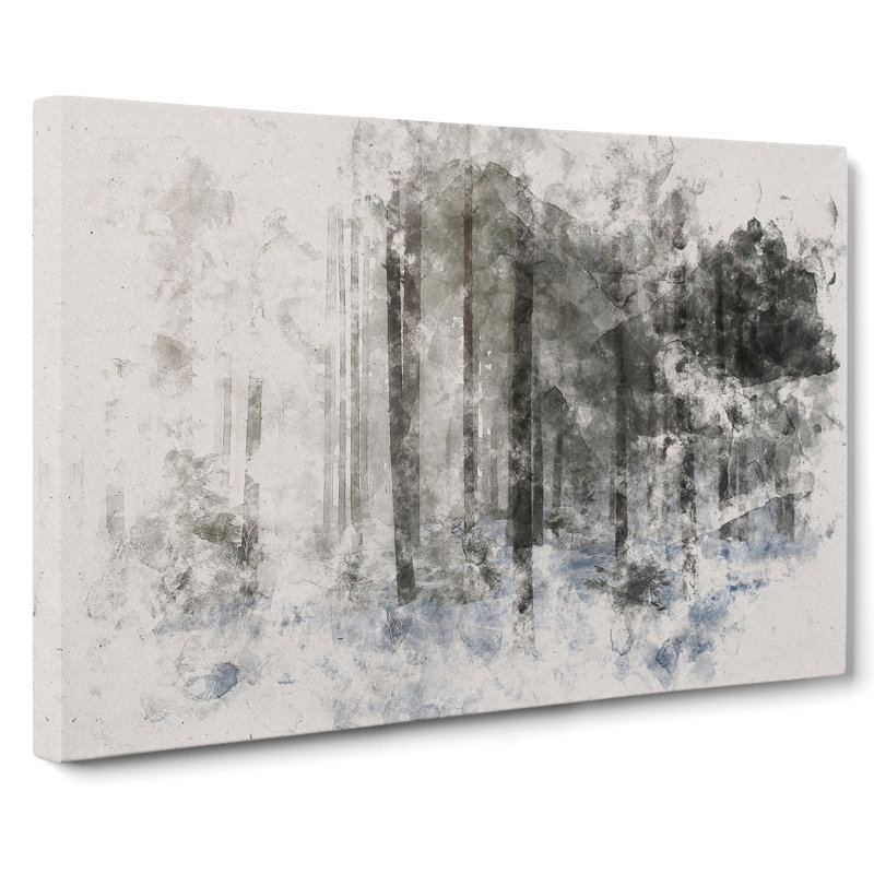 Winter Forest Vol.8 Watercolour - Wrapped Canvas, 40cm H x 60cm W x 3cm D