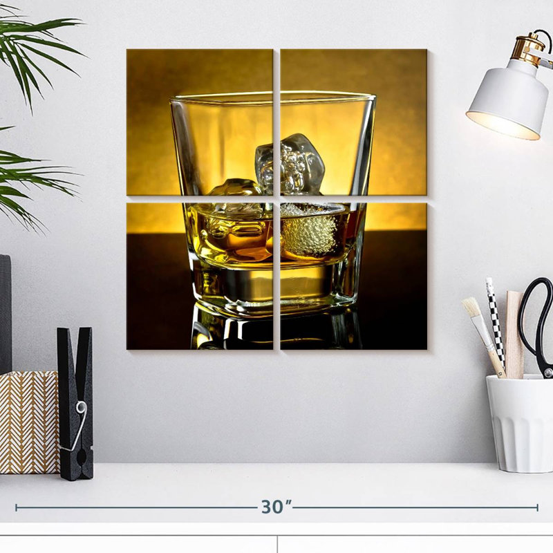 Yarlin whisky avec glace, H 18 po x l 18 po