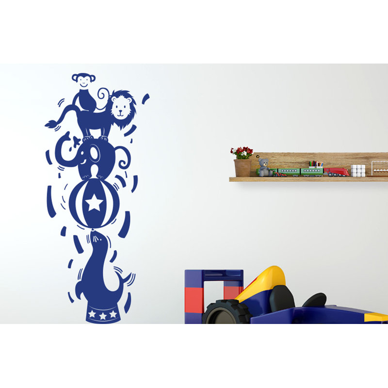 Animals Wall Decal, Dark Blue