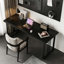 Bureau rectangulaire en bois massif et fer noir-1683757176