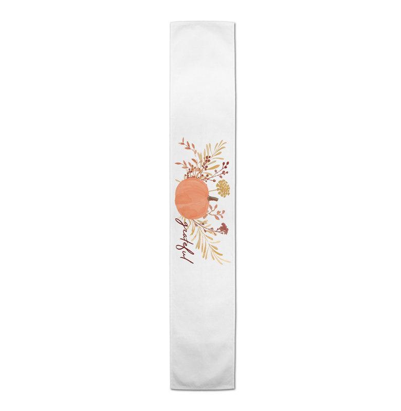 Beth Grateful Harvest Pumpkin Table Runner, 90" L x 16" W