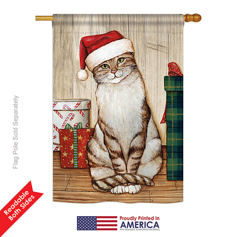 Drapeau de jardin Aztavur Christmas Kitty, H 40 po x l 28 po