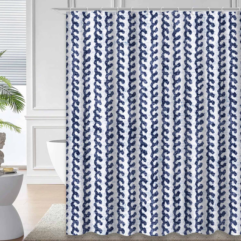 Rideau de douche Folk Stripes, L 72 po x l 78 po