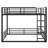 Durable Metal Floor Bunk Bed Frame, Heavy-Duty Noise-Free Design for Kids Teens Adults-1527320011