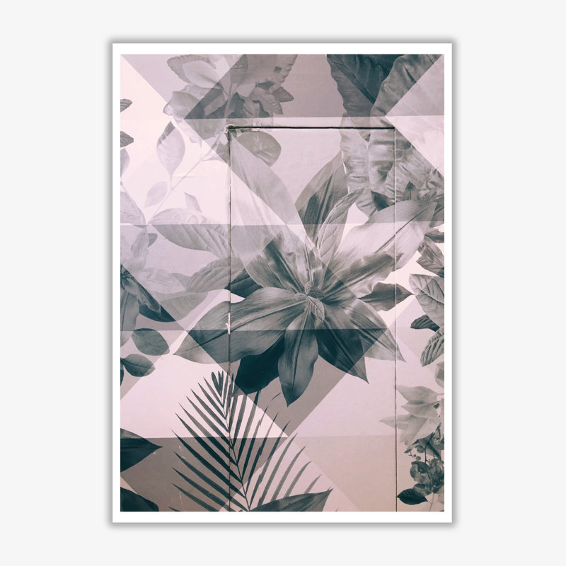 Abstract Retro Flower Pattern - Single Picture Frame Print, 30 cm H x 21 cm W x 1 cm D, No Frame