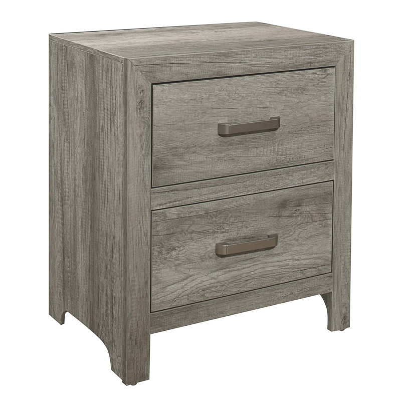 Table de chevet transitionnelle en simili bois plaqué