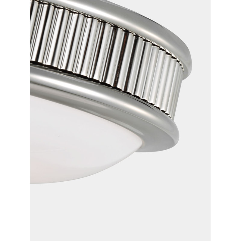 Ritz Flush Mount, Polished Nickel, 3" H x 8" W x 8" D