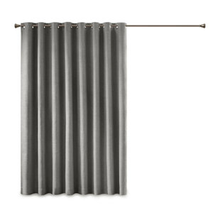 Printed Heathered Blackout Grommet Top Curtain Panel