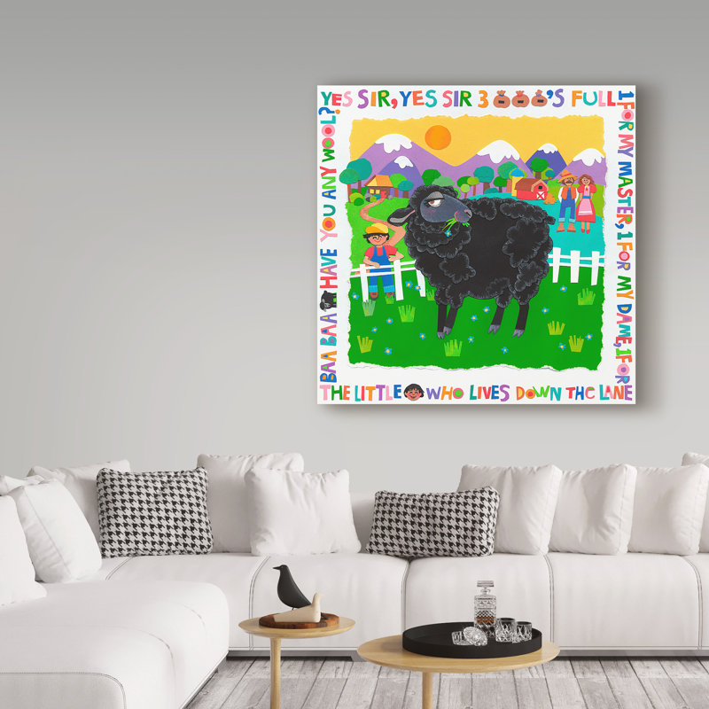 « bah bah black mouton », art sur toile, H 14 po x l 14 po x P 2 po