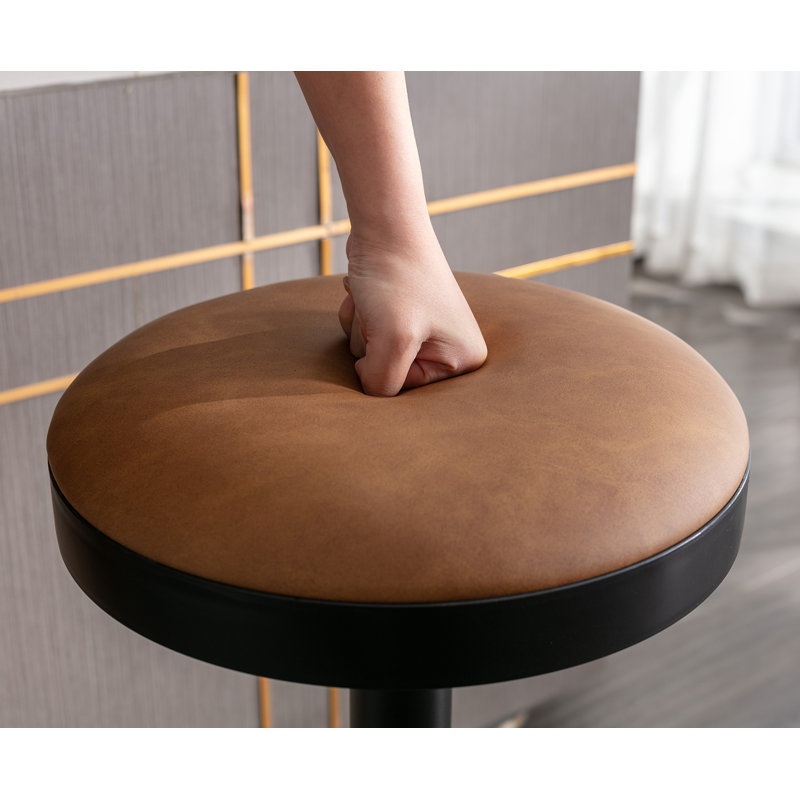 Reld Swivel Adjustable Height Stool, Brown